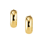 Medium Wide Polished Hoop Earrings with Snap Lock