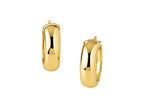 Medium Wide Polished Hoop Earrings with Snap Lock