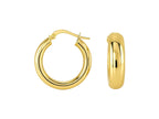 Medium Wide Polished Hoop Earrings with Snap Lock
