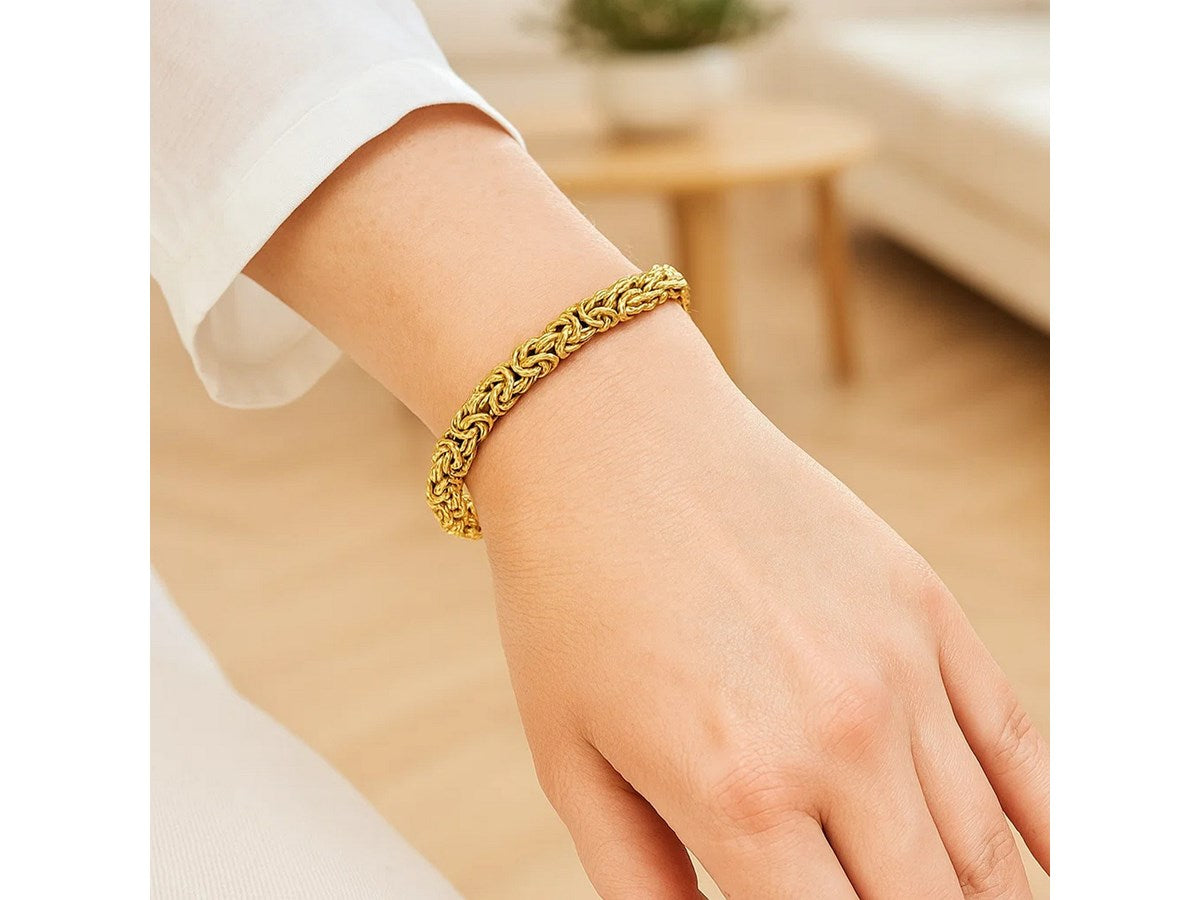 Byzantine Fancy Link Bracelet 9mm Statement Chain