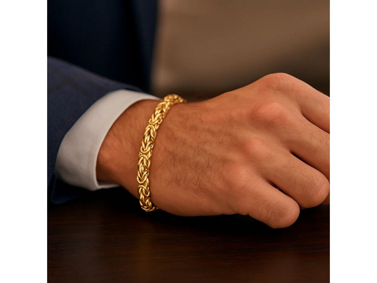 Byzantine Fancy Link Bracelet 9mm Statement Chain