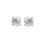 6mm Faceted CZ Stud Earrings with Four-Prong Setting