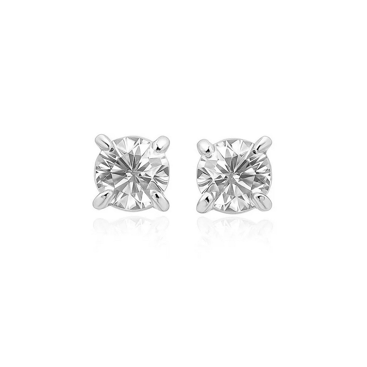 6mm Faceted CZ Stud Earrings with Four-Prong Setting