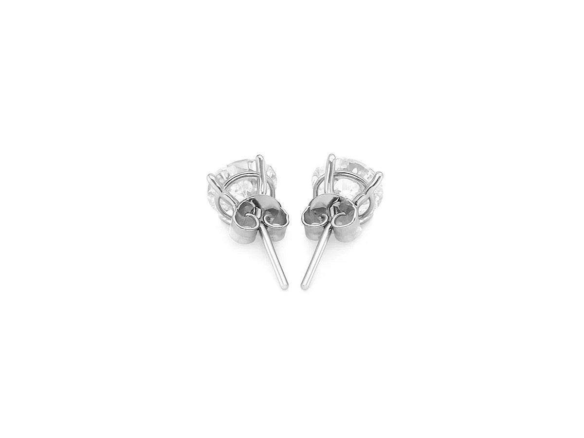 6mm Faceted CZ Stud Earrings with Four-Prong Setting