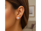 6mm Faceted CZ Stud Earrings with Four-Prong Setting