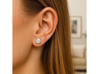 6mm Faceted CZ Stud Earrings with Four-Prong Setting