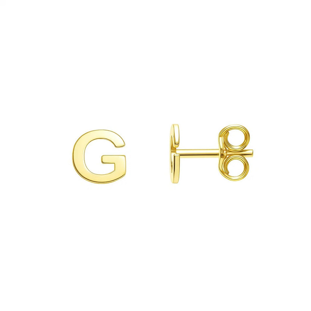 Minimalist Initial G Stud Earrings with Polished Finish