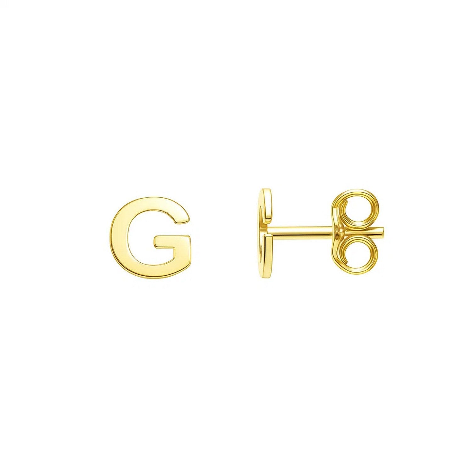 Minimalist Initial G Stud Earrings with Polished Finish