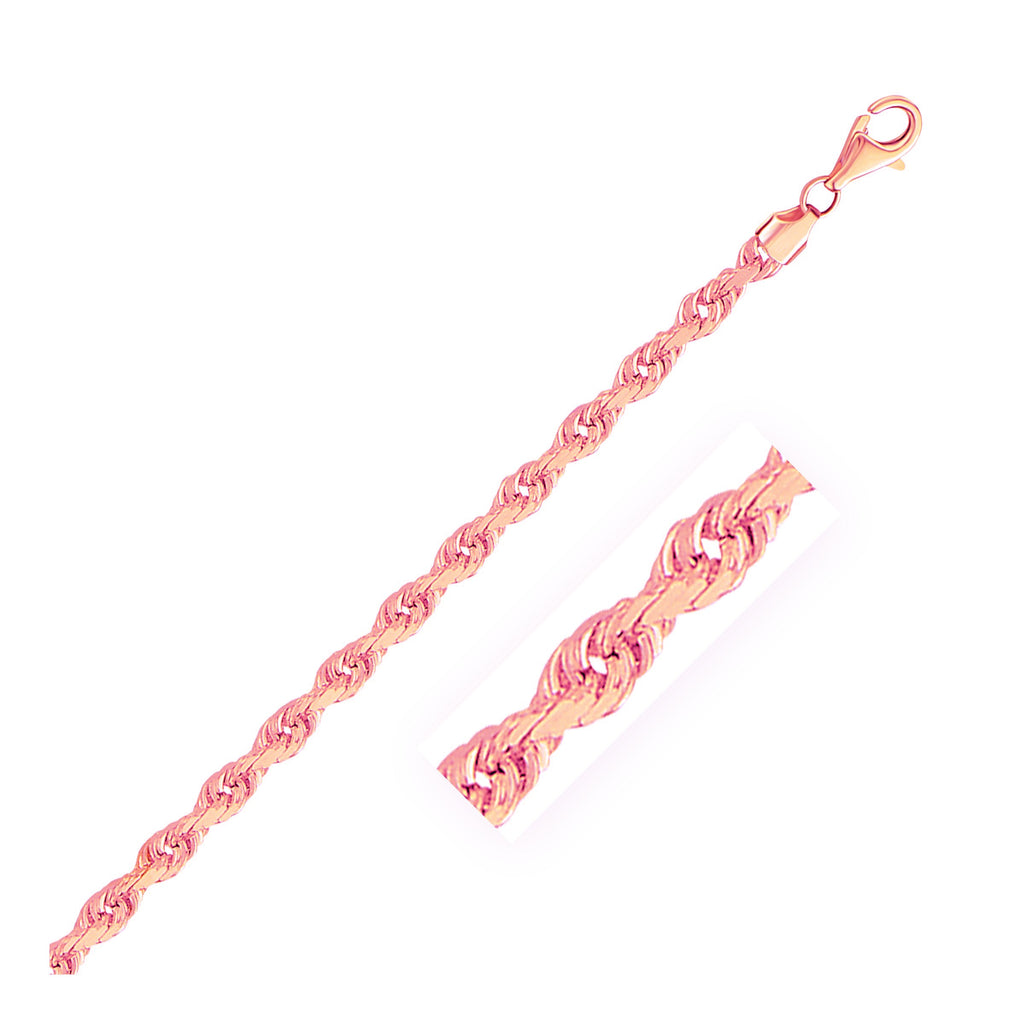 Diamond Cut Rope Bracelet 4mm Twisted Chain