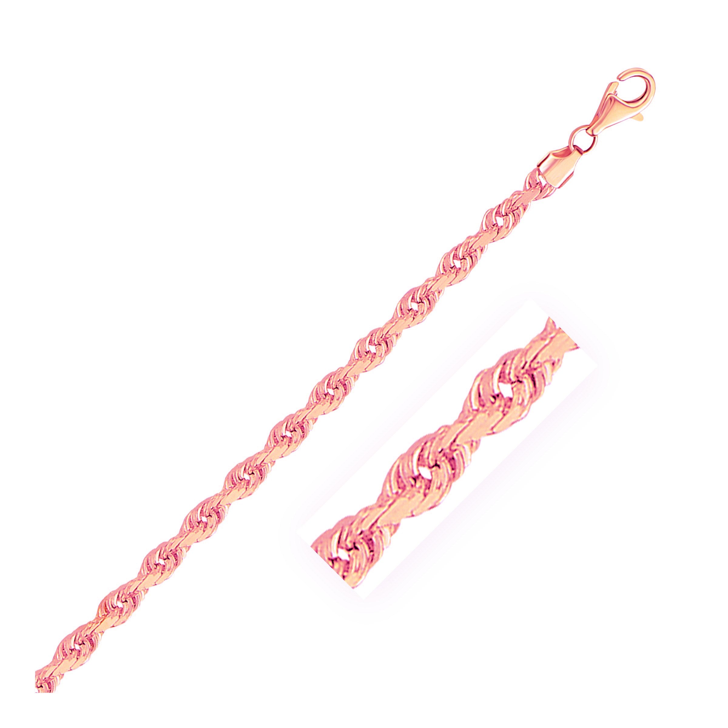Diamond Cut Rope Bracelet 4mm Twisted Chain