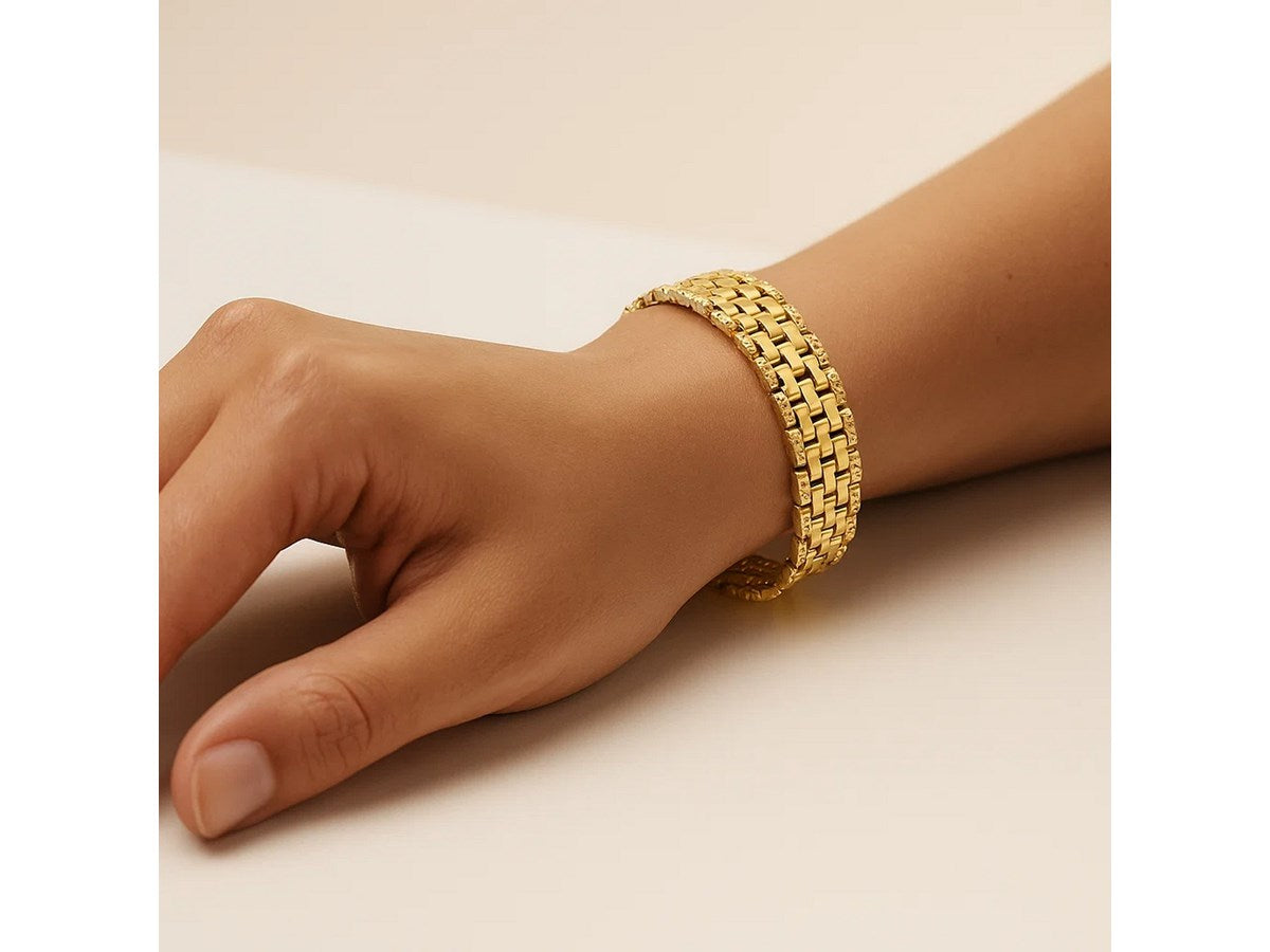 Panther Link Bracelet 9.6mm Textured Statement Chain