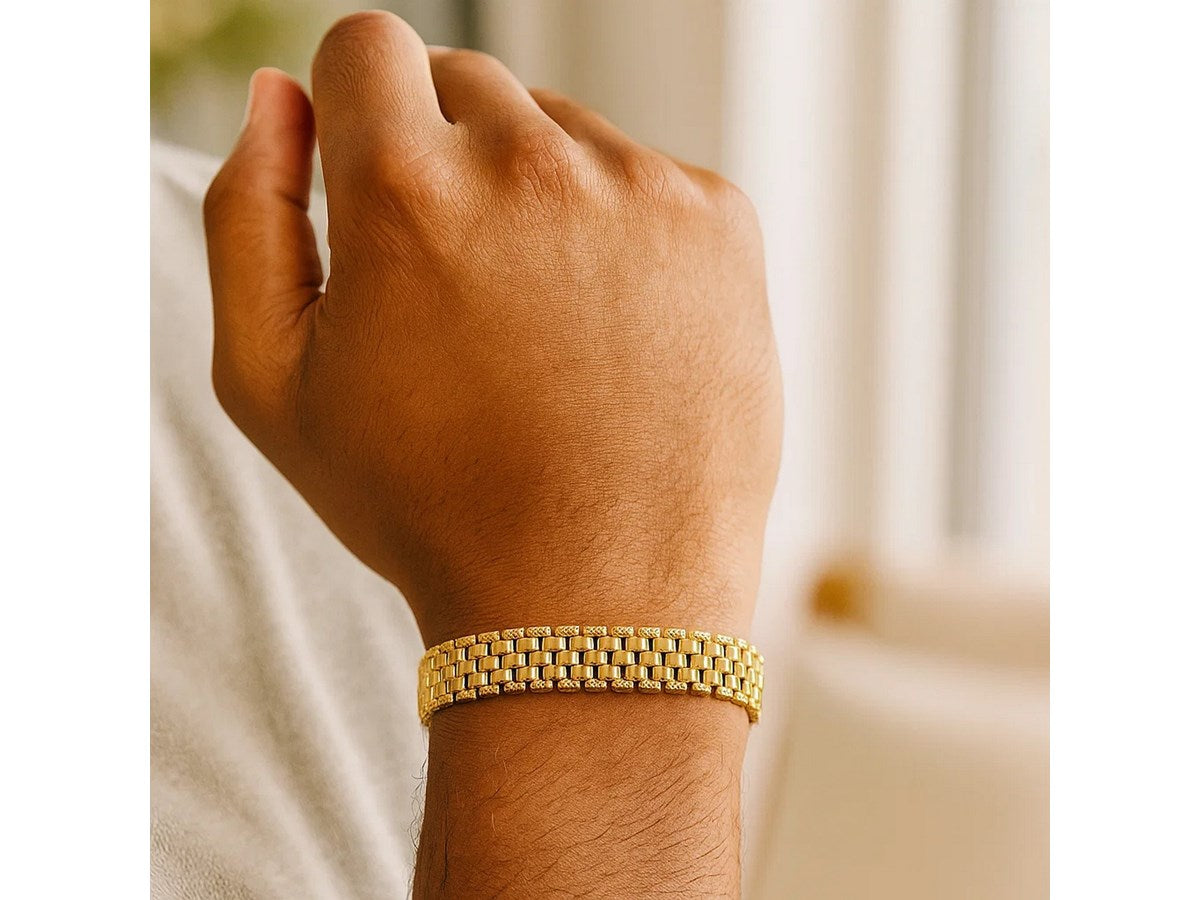 Panther Link Bracelet 9.6mm Textured Statement Chain