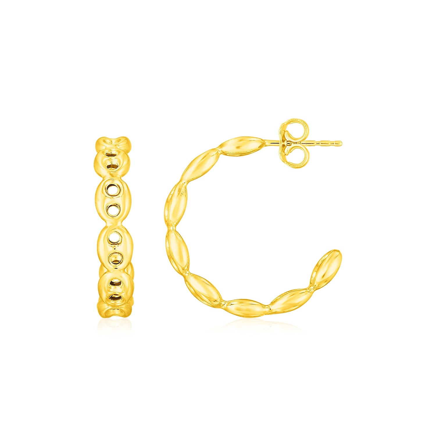 Mariner Chain Hoop Earrings with Bold Link Design