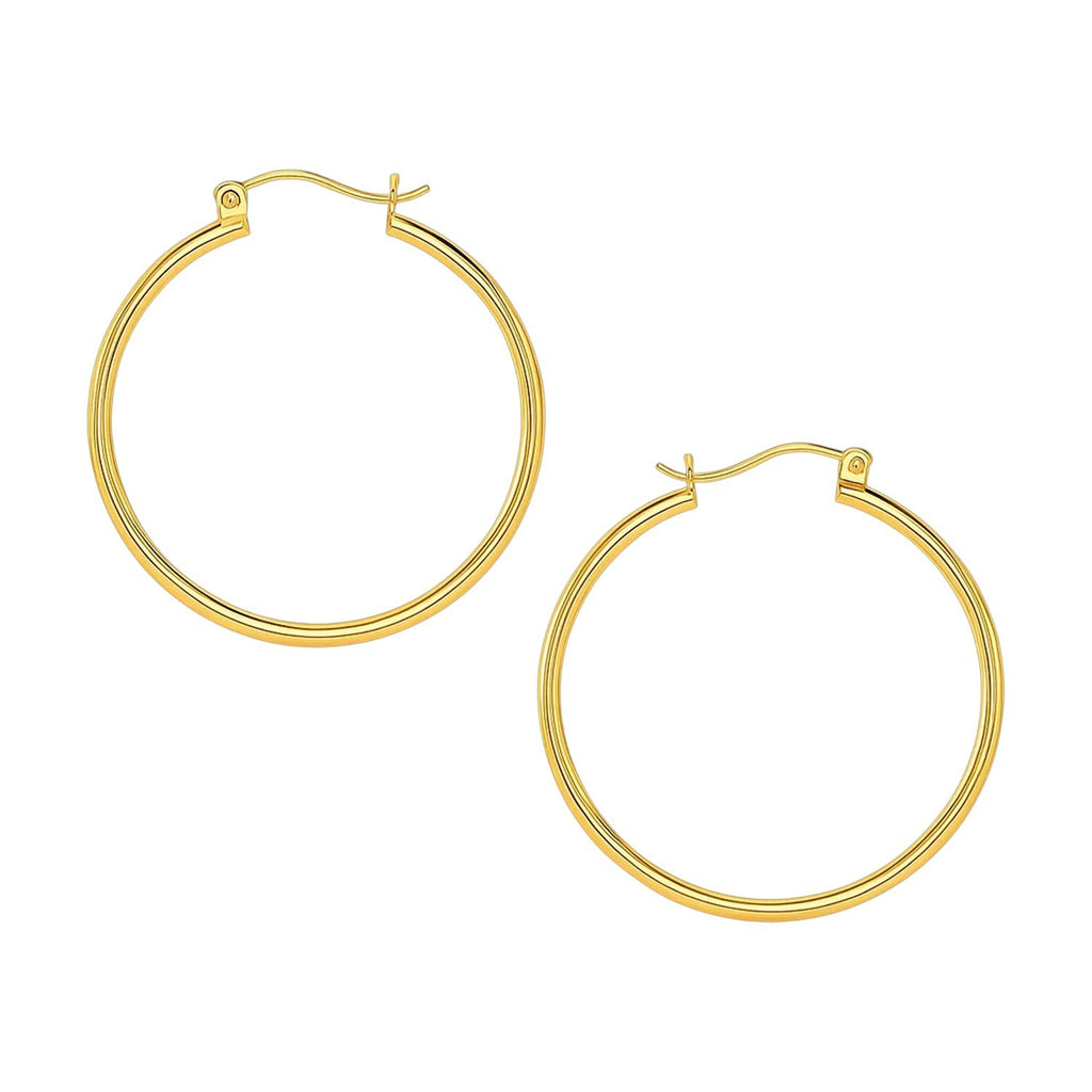 Slim Classic 40mm Hoop Earrings with Snap Lock