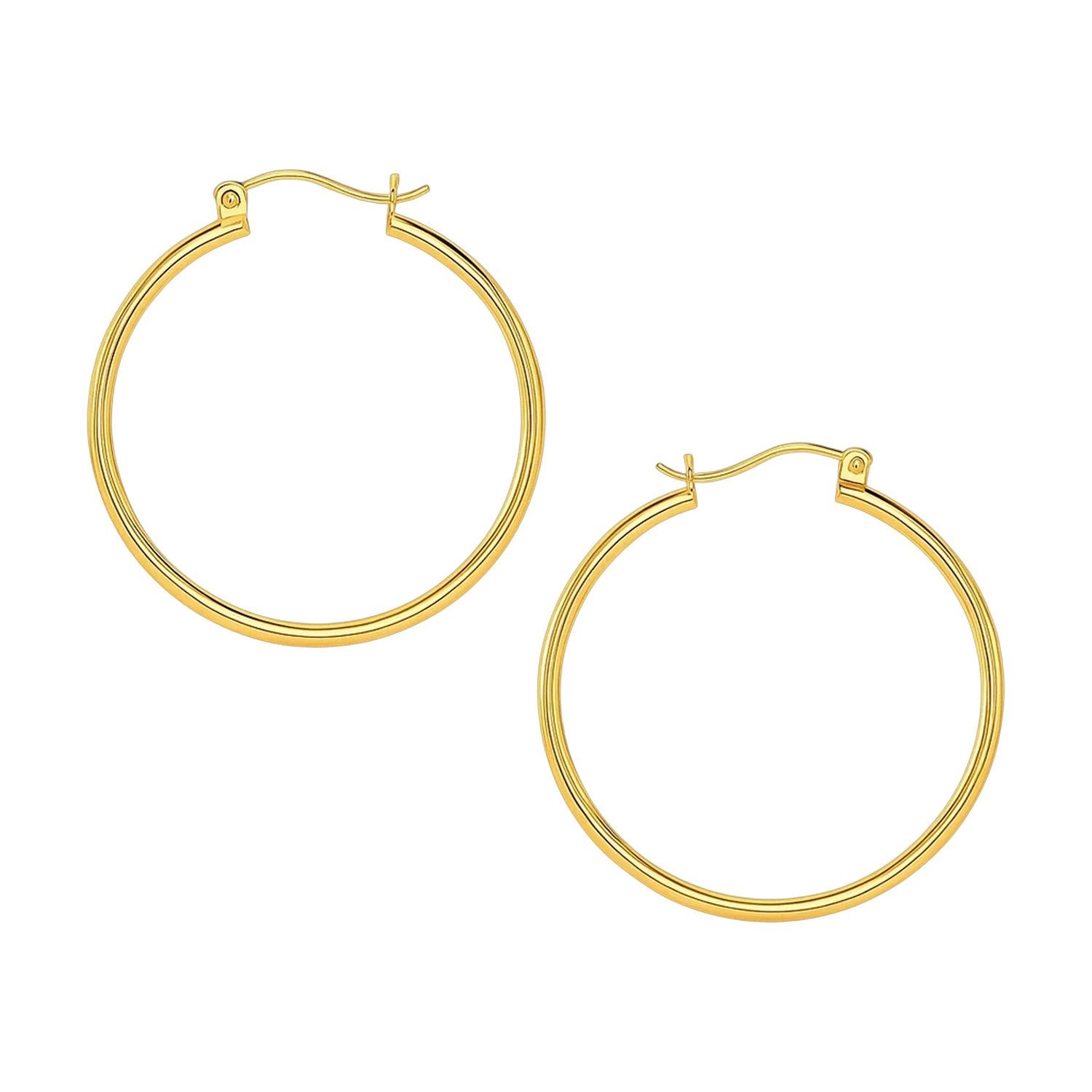 Slim Classic 40mm Hoop Earrings with Snap Lock