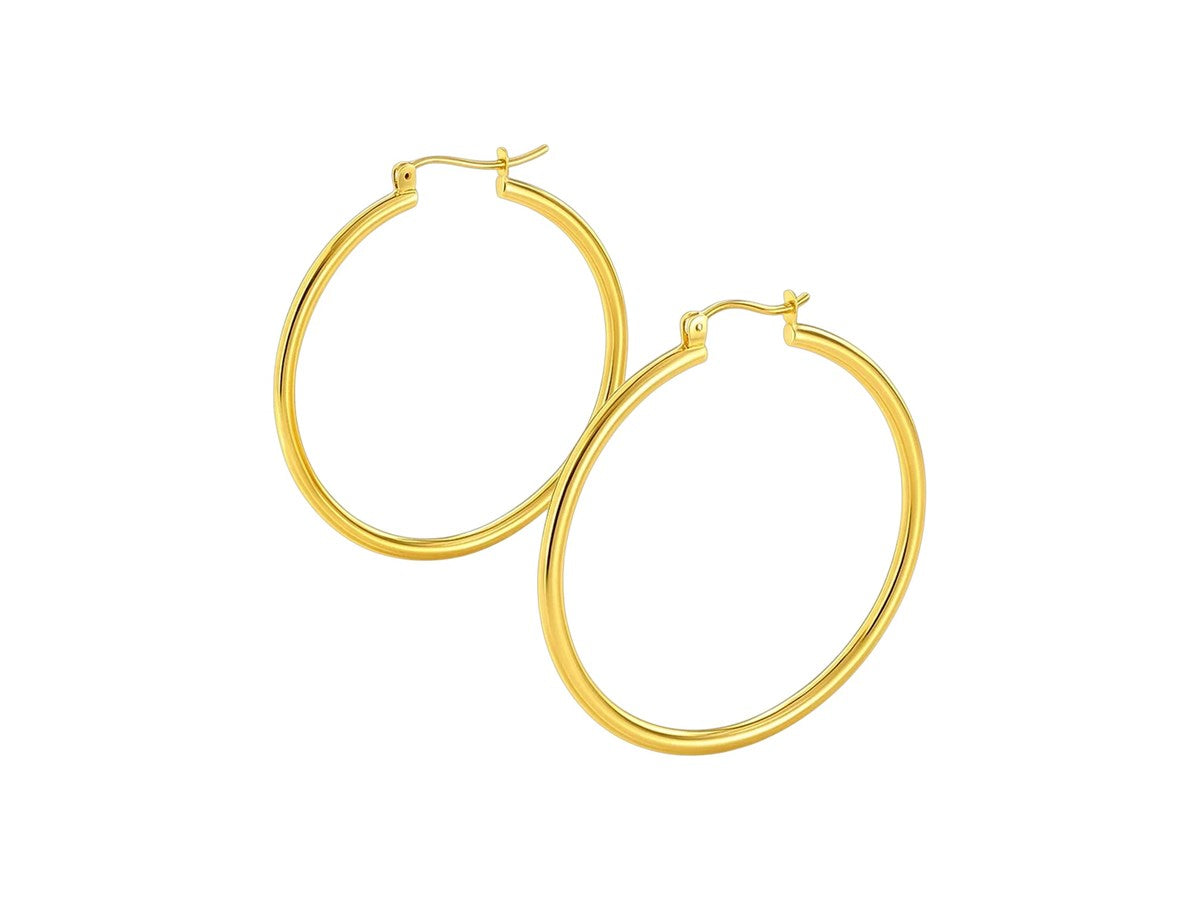 Slim Classic 40mm Hoop Earrings with Snap Lock