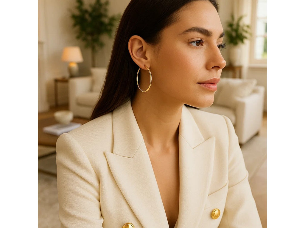 Slim Classic 40mm Hoop Earrings with Snap Lock