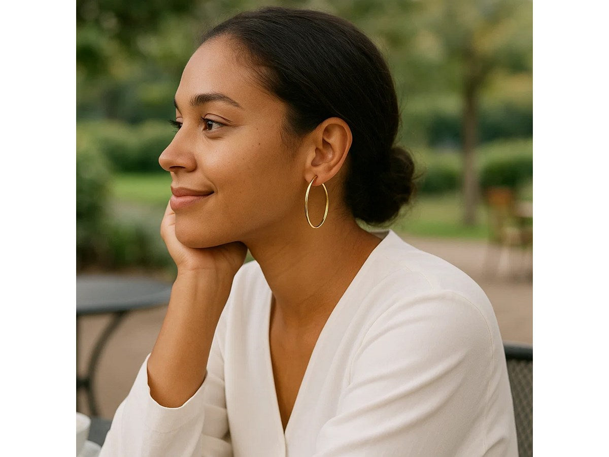Slim Classic 40mm Hoop Earrings with Snap Lock