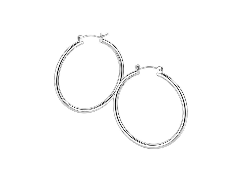 Slim Classic 40mm Hoop Earrings with Snap Lock