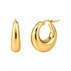 Medium Tapered Crescent Hoop Earrings with Hinged Closure