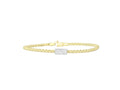 Popcorn Diamond Bar Bracelet 4.8mm Textured Chain
