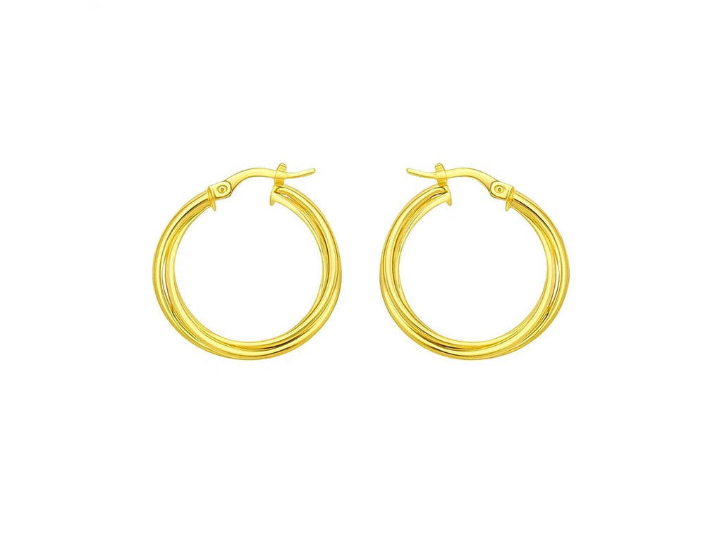 Interlocking Trinity Hoop Earrings with Hinged Closure