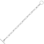 Paperclip Toggle Link Bracelet 10.2mm in Rhodium Sterling Silver