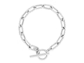 Paperclip Toggle Link Bracelet 10.2mm in Rhodium Sterling Silver