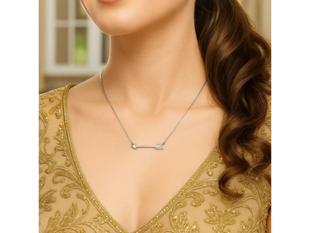 Sterling Silver Arrow Link Necklace