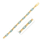 Turquoise Paperclip Link Bracelet 7mm Contemporary Style