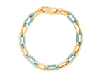 Turquoise Paperclip Link Bracelet 7mm Contemporary Style