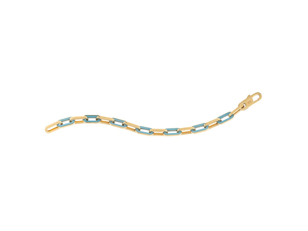Turquoise Paperclip Link Bracelet 7mm Contemporary Style