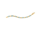 Turquoise Paperclip Link Bracelet 7mm Contemporary Style