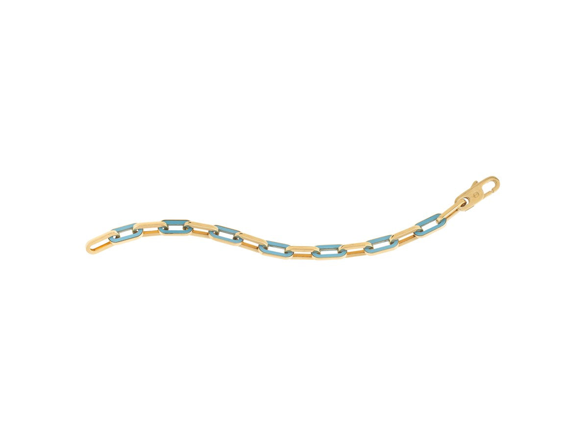 Turquoise Paperclip Link Bracelet 7mm Contemporary Style