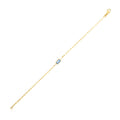 Blue Topaz Paperclip Chain Bracelet 1.5mm Minimalist Style