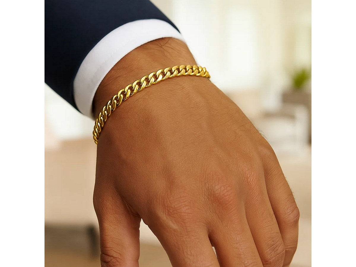 Semi-Solid Miami Cuban Link Bracelet 6.1mm