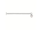 Heart Toggle Charm Rolo Chain Bracelet 7.95mm in Rhodium Sterling Silver