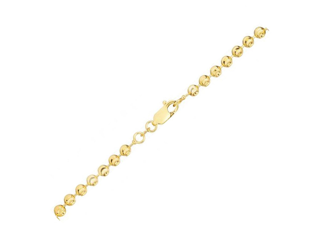 Moon Cut Bead Chain Bracelet 3mm