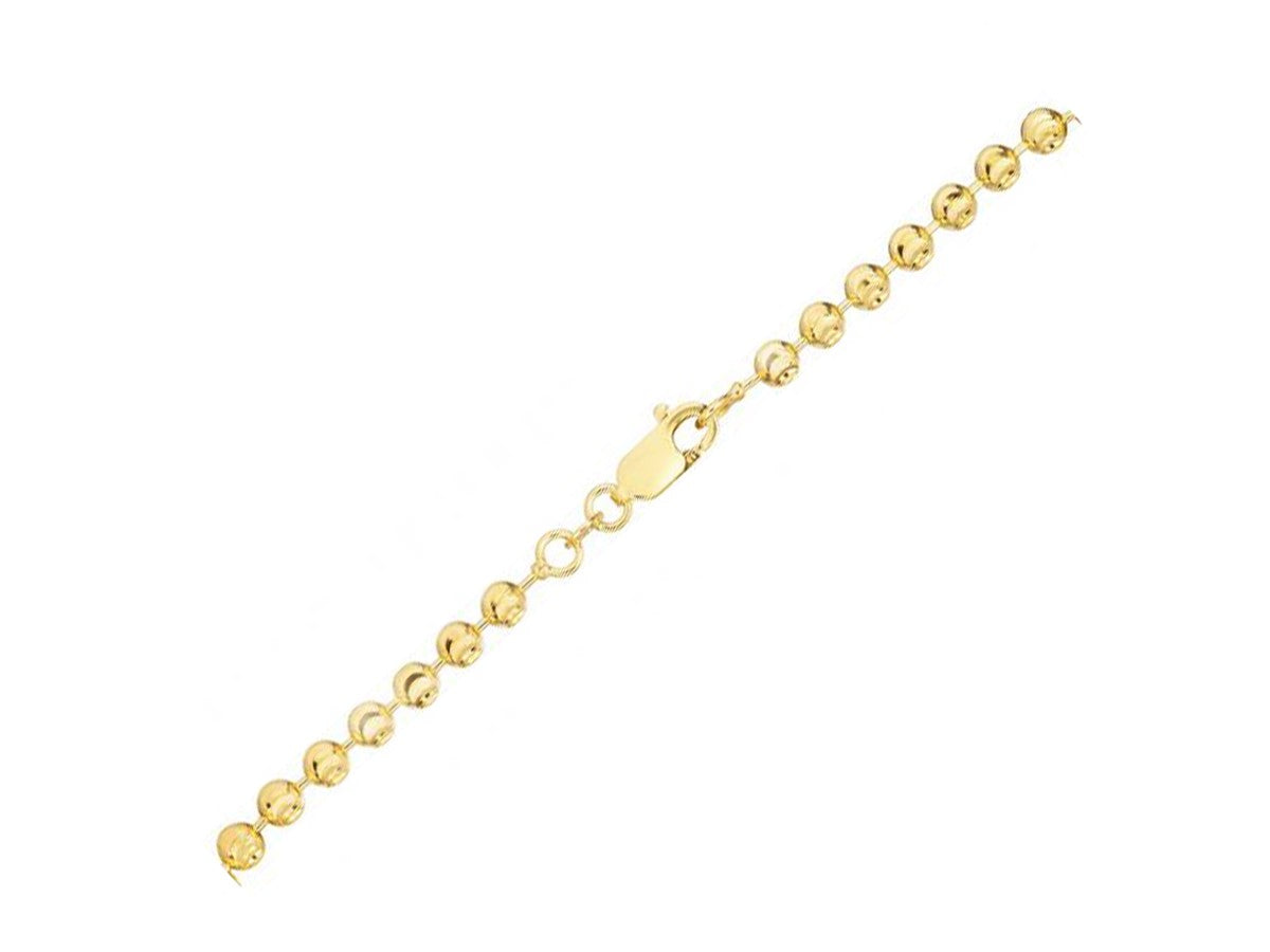 Moon Cut Bead Chain Bracelet 3mm