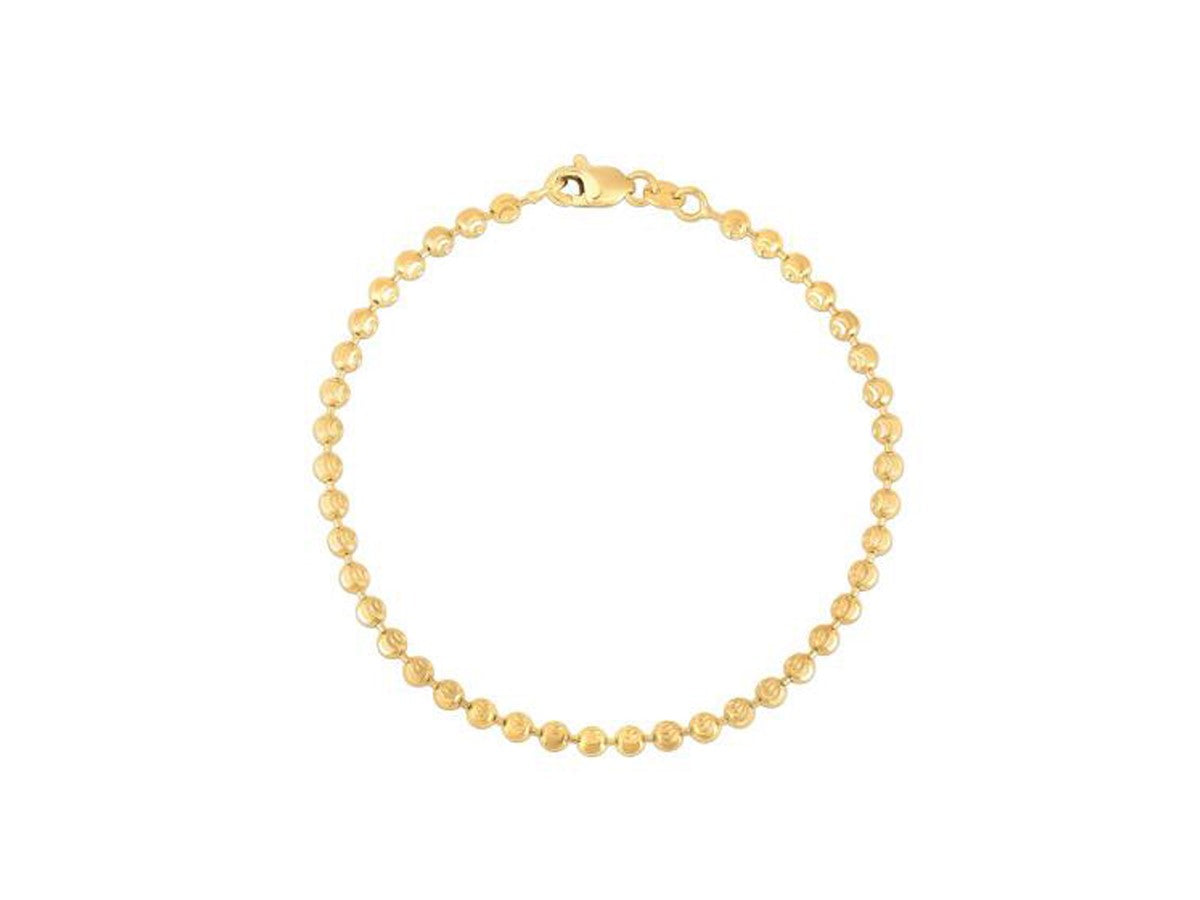 Moon Cut Bead Chain Bracelet 3mm