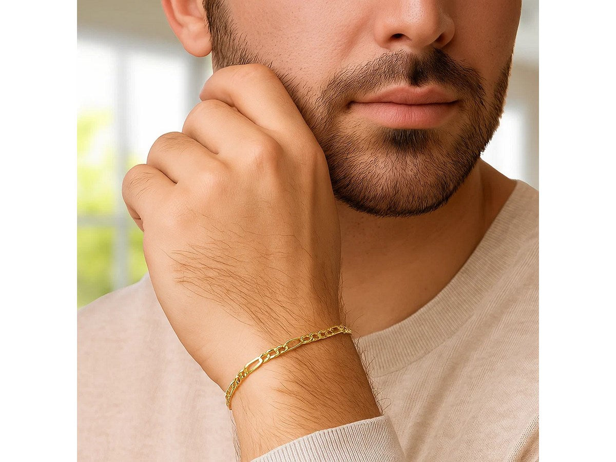 Solid Figaro Link Bracelet 3mm