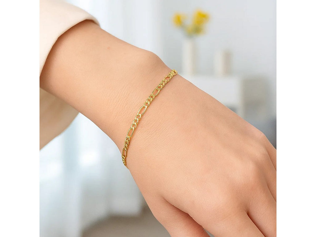 Solid Figaro Link Bracelet 3mm