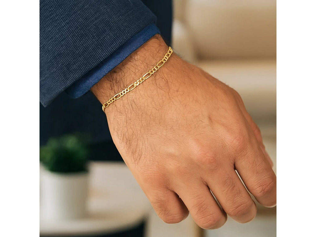 Solid Figaro Link Bracelet 3mm