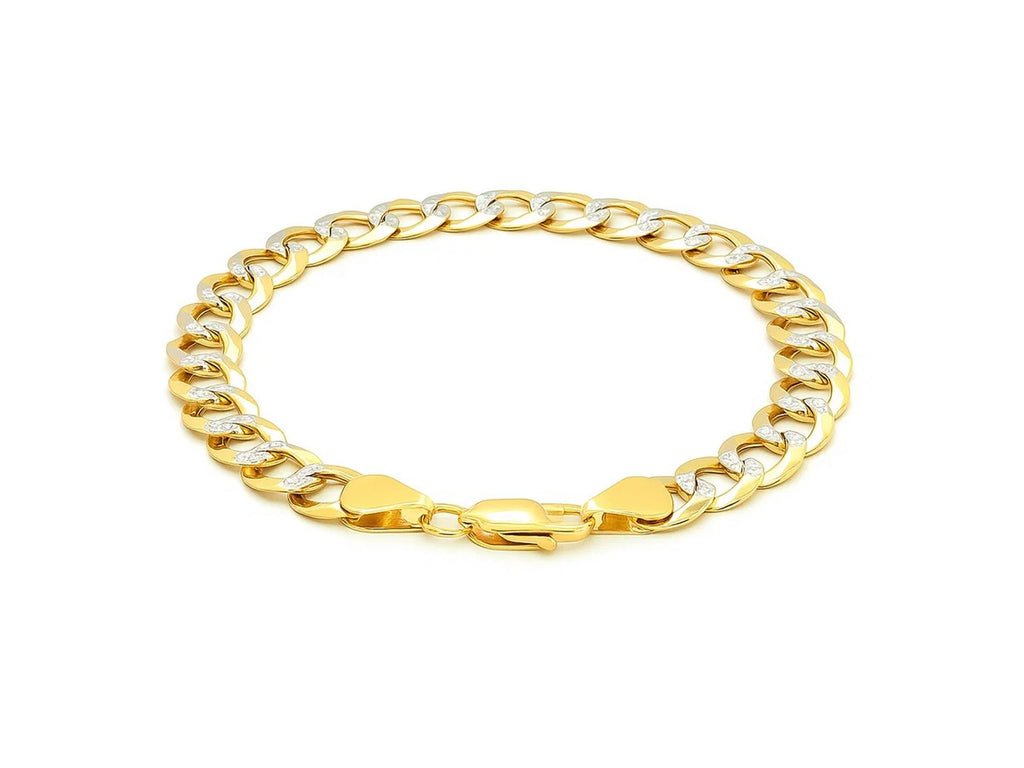 Pavé Curb Link Bracelet 9.7mm Two-Tone