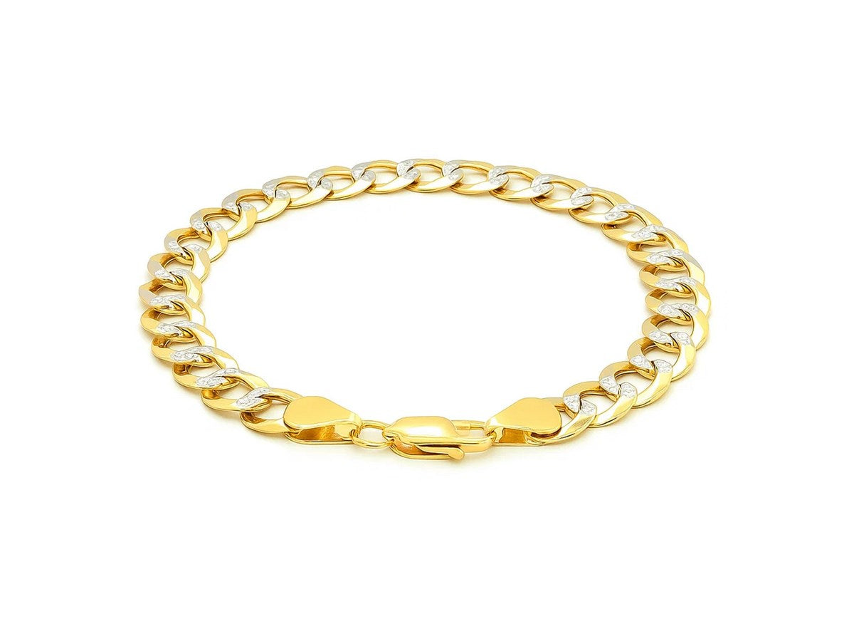 Pavé Curb Link Bracelet 9.7mm Two-Tone