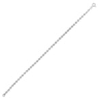 Rhodium Puffed Mariner Link Anklet
