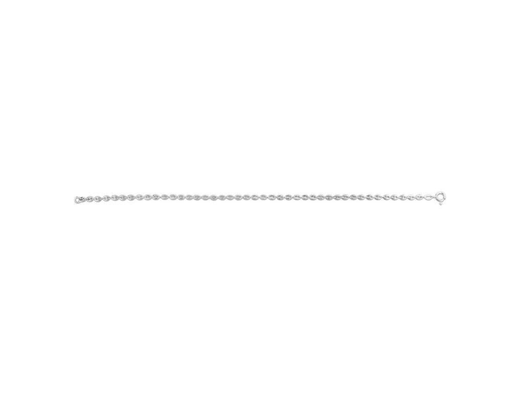 Rhodium Puffed Mariner Link Anklet
