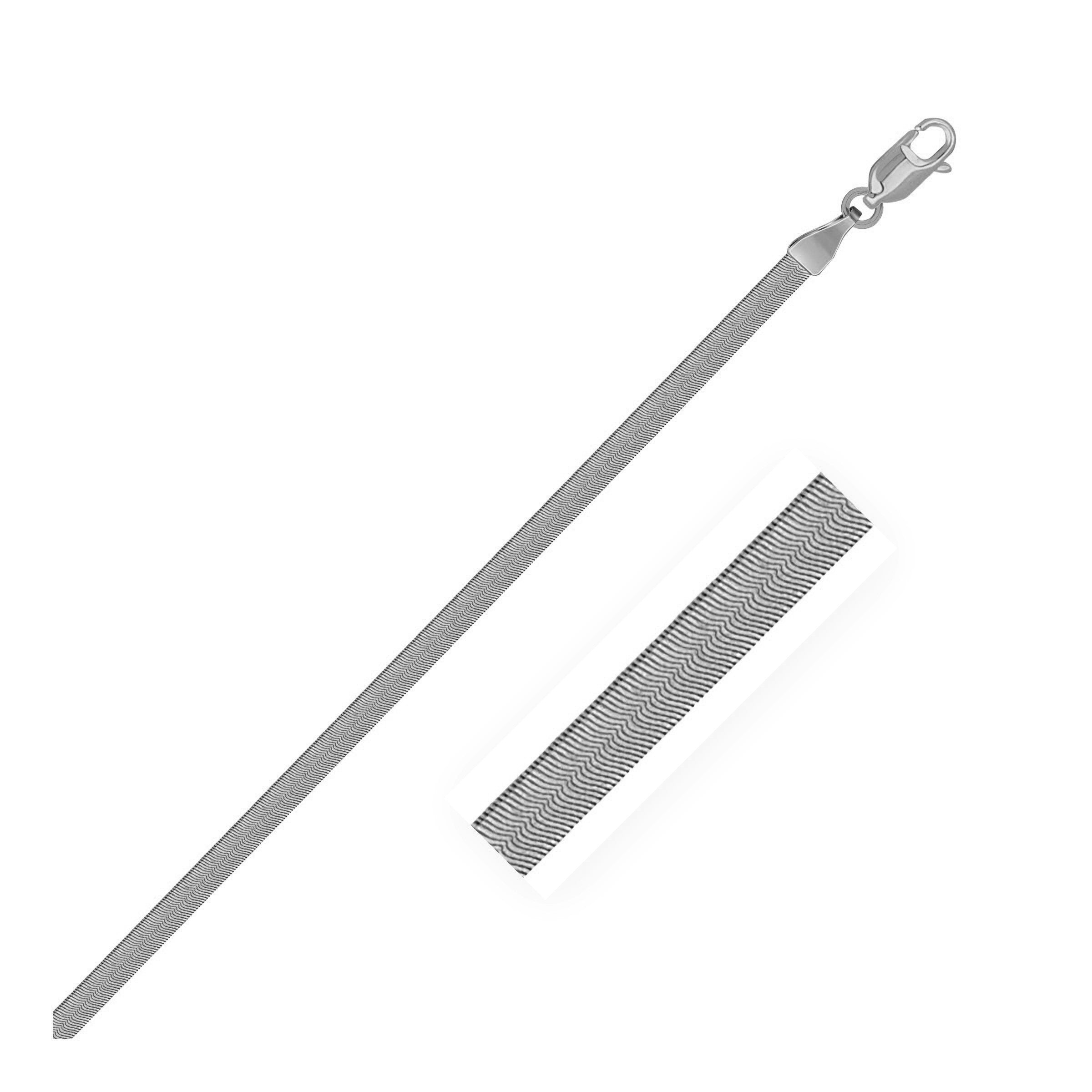 Super Flex Herringbone Bracelet 2.8mm White Finish