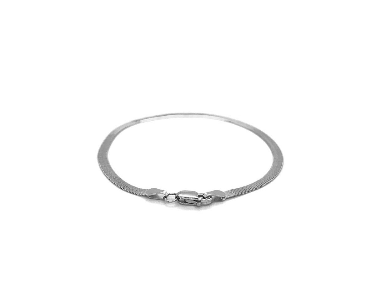 Super Flex Herringbone Bracelet 2.8mm White Finish