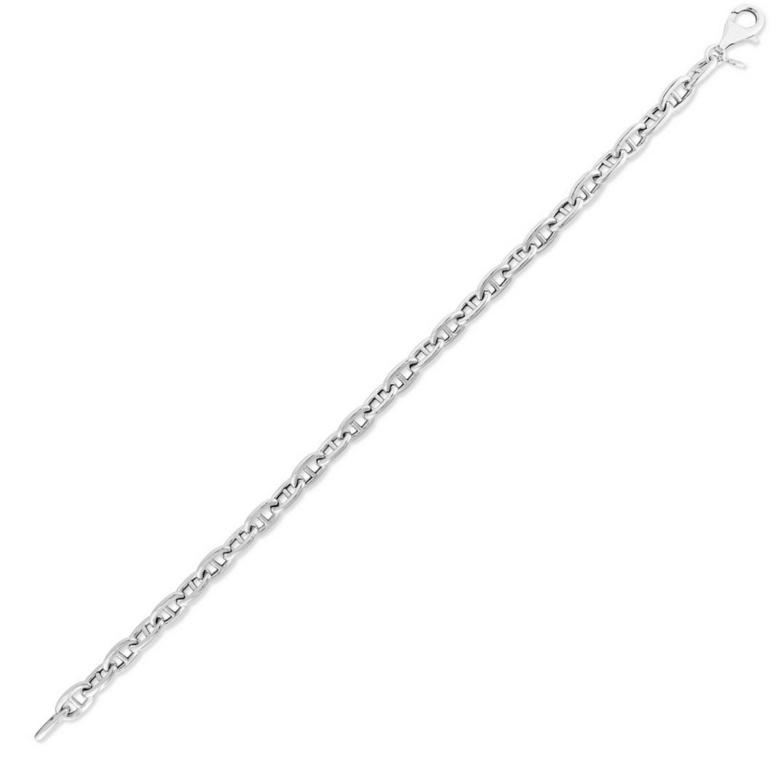 Puffed Mariner Link Bracelet 5.9mm in Rhodium Sterling Silver